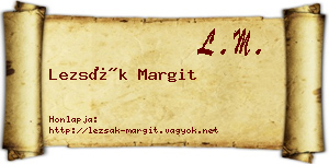 Lezsák Margit névjegykártya